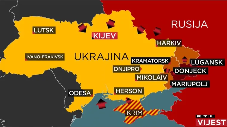 VIDEO Napad Rusije je u tijeku je iz zraka, s kopna i mora: Ovo su smjerovi iz kojih su ruske trupe u&scaron;le u Ukrajinu