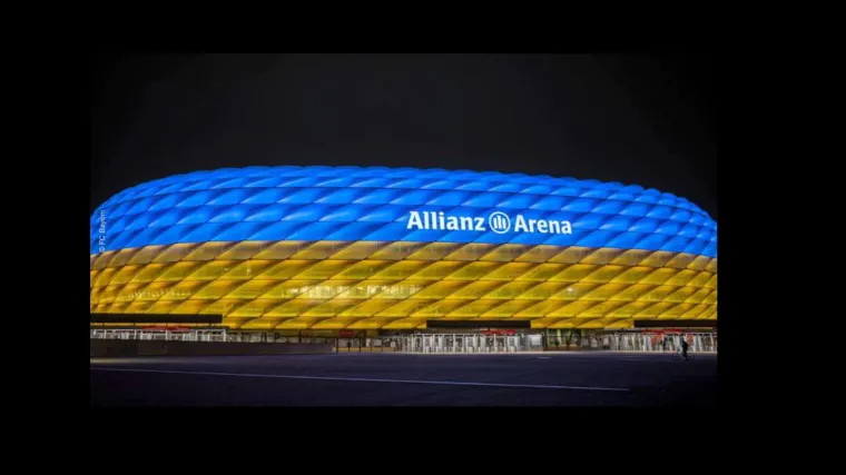 Alianz Arena zasvjetlila u ukrajinskim bojama
