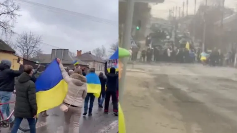 Stanovnici Staribilska stali pred ruske tenkove: Vojnici su zapucali, ali ni to ih nije pokolebalo...