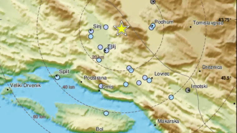 Potres pogodio područje Dalmatinske zagore: 'Dobro se zatreslo'