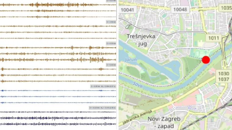 FOTO Seizmolo&scaron;ka služba zabilježila pad letjelice u Zagrebu. Zapisi registrirani na &scaron;est postaja u trajanju od 120 sekundi