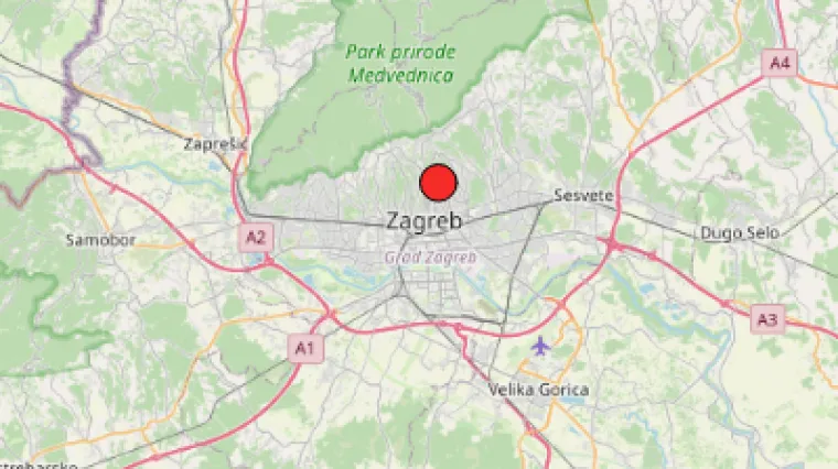 Zagrebačko područje i dalje podrhtava. Ne&scaron;to iza ponoći seizmografi zabilježili novi potres s epicentrom u Remetama