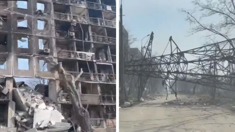 VIDEO Snimljene prazne mariupoljske ulice mjesec dana od početka invazije. Od zgrada ostale samo nagorene betonske konstrukcije