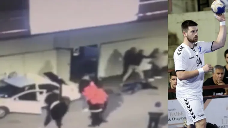 VIDEO &Scaron;iri se navodna snimka napada na hrvatskog rukometa&scaron;a Denis Tota ispred kluba u Skopju
