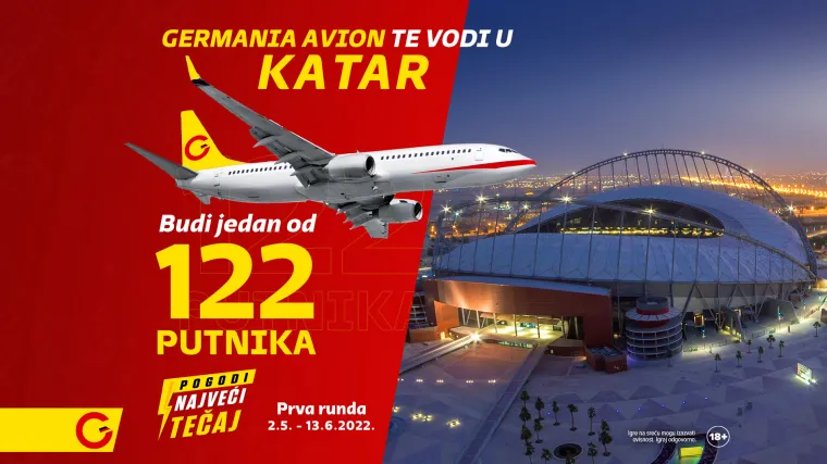 Počinje ukrcavanje za let u KATAR, zauzmi jedno od 122 mjesta u Germania avionu