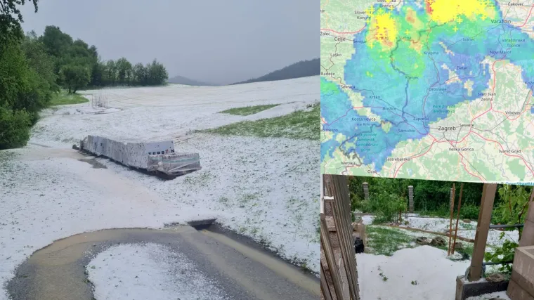 Nevrijeme poharalo Sloveniju, a tuča zabijelila zemlju i kreće prema Hrvatskoj: Upaljen meteoalarm