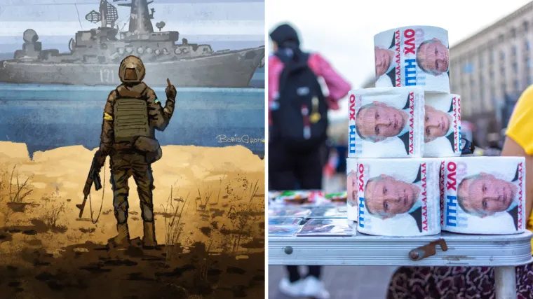 Srednjim prstom i toaletnim papirom protiv Rusije: U sredi&scaron;tu Kijeva prodaju WC papir s Putinovim likom