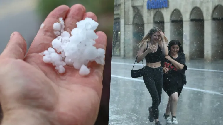 Dio Hrvatske 'zapljusnulo'  jako nevrijeme; Tuča je padala i u centru Zagreba: 'Ljudi su krenuli bježati...'