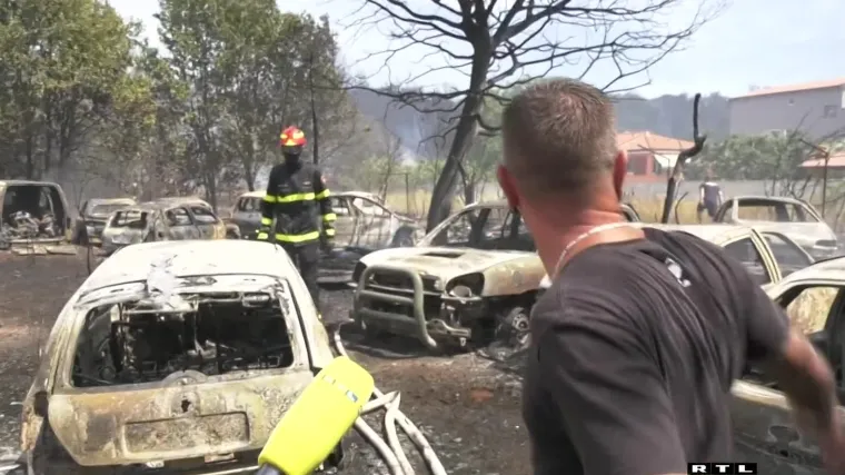 RTL iz okolice Pule u nezapamćenom požaru. Izgorjeli automobili, 30 hektara... Gradom odjekivale detonacije