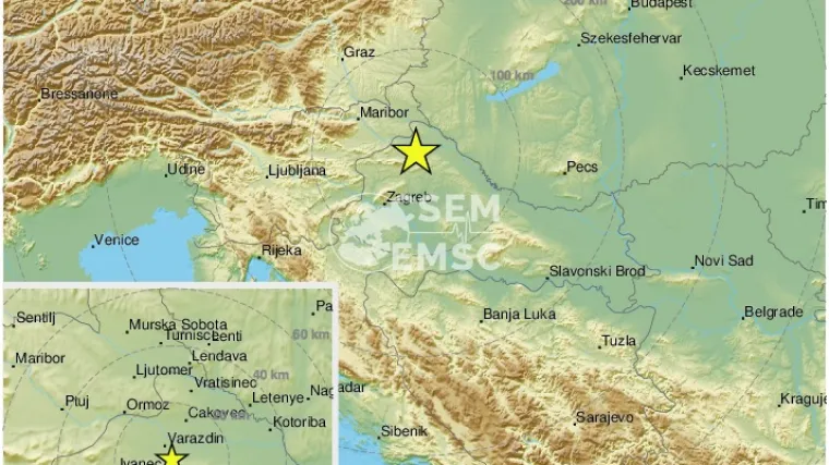 Noćas dva slabija potresa u Varaždinu: 'Kratki udar, ali grmljavina u daljini trajala čak minutu'