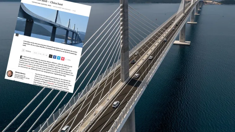 Njemački list tvrdi da je jedna stvar mogla zaustaviti gradnju Pelje&scaron;kog mosta: 'To bi bio razlog za pobunu. Nikome ne bi trebao'