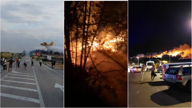 Veliki požar na Zrću, zatvorene su ceste: Čim je krenula vatrena stihija klubovi su evakuirali goste