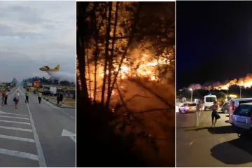 Veliki požar na Zrću, zatvorene su ceste: Čim je krenula vatrena stihija klubovi su evakuirali goste