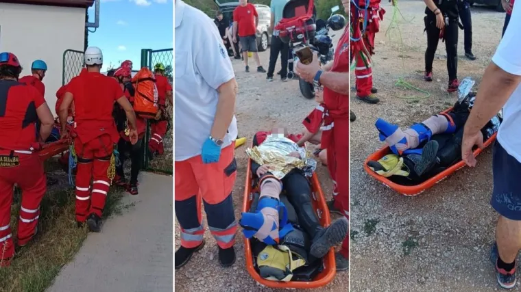 FOTO Strani državljanin slomio potkoljenicu desne noge tijekom kanjoninga, HGSS ga spa&scaron;avao