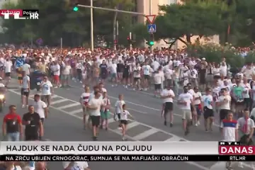 Pogledajte korteo u Splitu: More navijača ide prema Poljudu s nadom u čudo