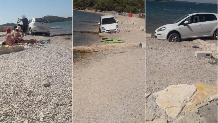 Sa sjedala u vodu: Turist na Murteru doslovno shvatio izraz 'prvi red do mora' pa parkirao automobil u plićak
