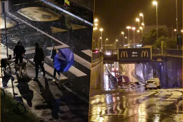 Snažan pljusak pogodio Zagreb i 'oprao' ulice u sekundi:Krov pao na automobil na zapadu grada