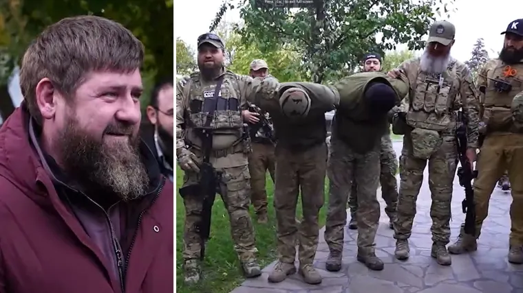 VIDEO Sinovi Kadirova ocu na poklon doveli tri ukrajinska zarobljenika. Čečenski vođa s ponom gledao 'dar'