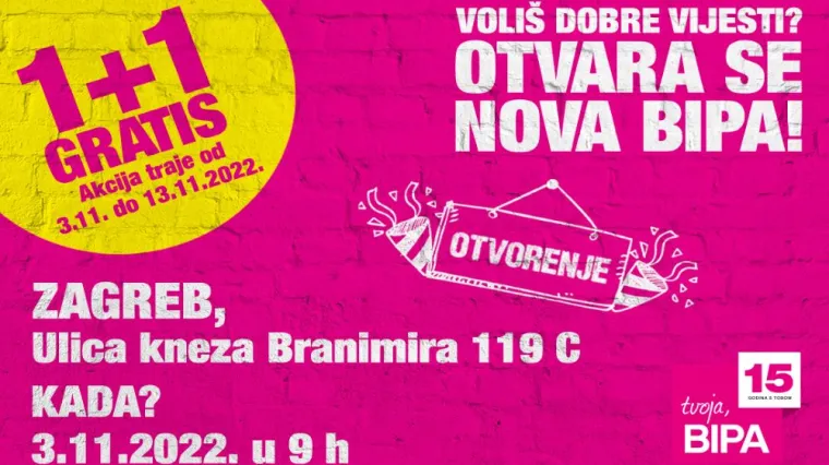 BIPA Hrvatska otvara 136. poslovnicu u sklopu Eurospina u Branimirovoj ulici