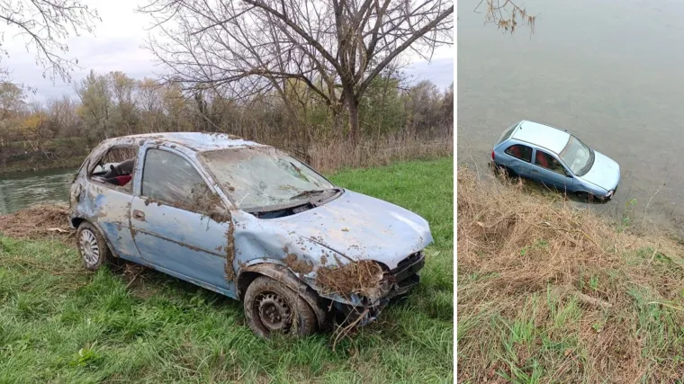 FOTO Ukrali plavu Corsu, onda divljali nasipom pa vozilo potopili u Savi...
