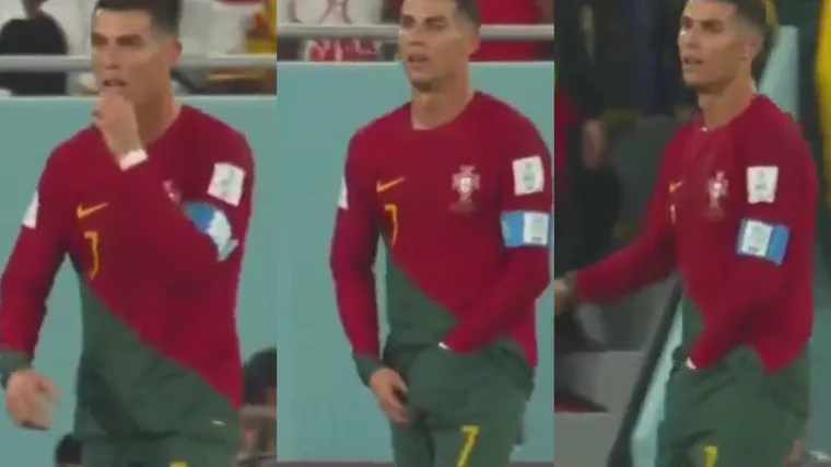 Ronaldo sablaznio fanove: Portugalac usred utakmice zavukao ruku u hlače, izvadio nešto i to pojeo