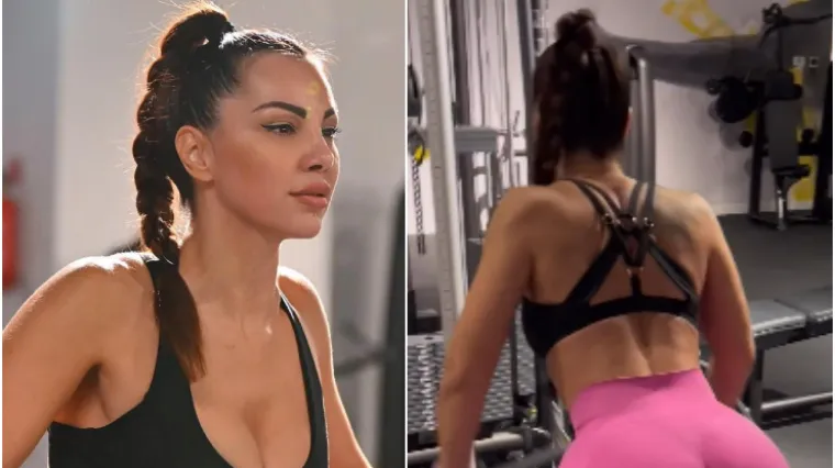 Žanamari u utegnutim opravicama i s utezima u naramku pokazala kako se sprema za obilni blagdanski stol