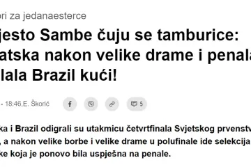 Bosanski mediji gore nakon velikog slavlja Hrvatske: 'Umjesto Sambe, čuju se tamburice, Hrvatska poslala Brazil kući'
