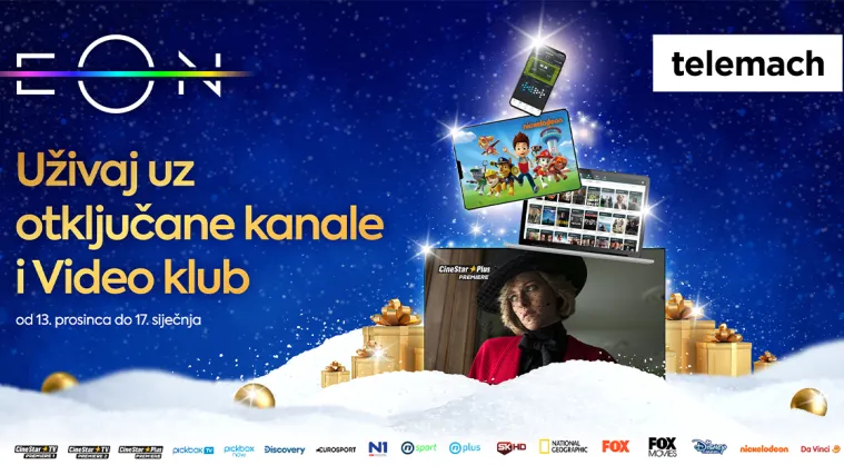Telemach za jo&scaron; ljep&scaron;e blagdane korisnicima otključava EON-ove kanale i Videoklub