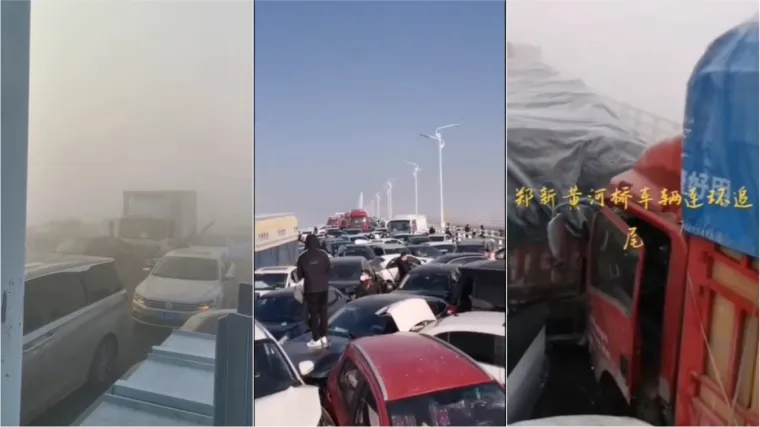 Vi&scaron;e od 200 vozila sudarilo se na mostu: Procurile kaotične snimke nagužvanih auta i kamiona, ima i ozlijeđenih