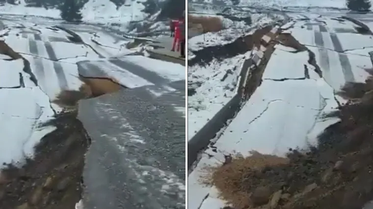 Cesta se raspukla i propala nekoliko metara između gradova Gaziantep i Adana