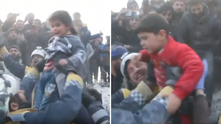 VIDEO Čudesna snimka iz Sirije - iz ru&scaron;evina izvlače djecu, dižu ih kao trofej i slave život!