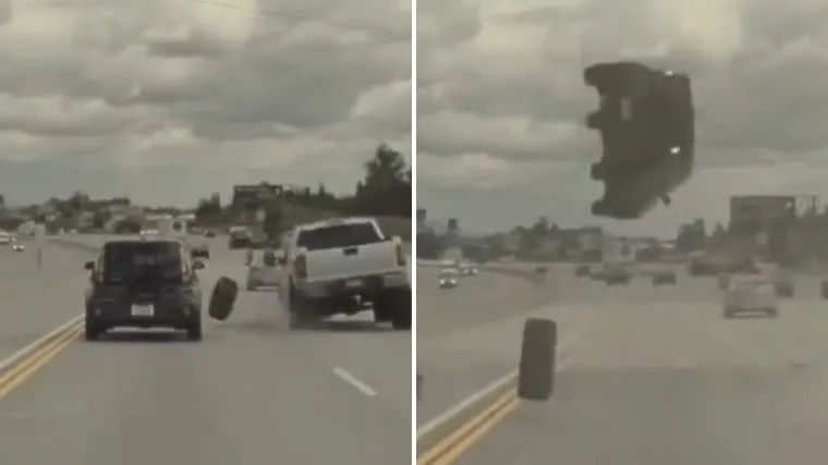 VIDEO Kotač otpao s jednog vozila, podvukao se pod jureću Kiae i  katapultirao ju u zrak!