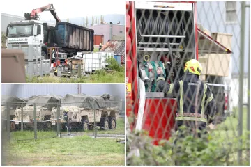 Eksplozija u dvorištu Remontnog zavoda MORH-a: Tri osobe ozlijeđene u požaru, među njima su dva vojnika