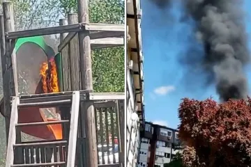 U Zagrebu planuo plastični dječji tobogan. Vatrogasci podijelili fotografije. Djeca su sve snimala?