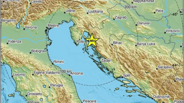 Potres magnitude 2,9 pogodio otok Krk: 'Kratko, ali dobro zatreslo; Skočila sam iz kreveta'