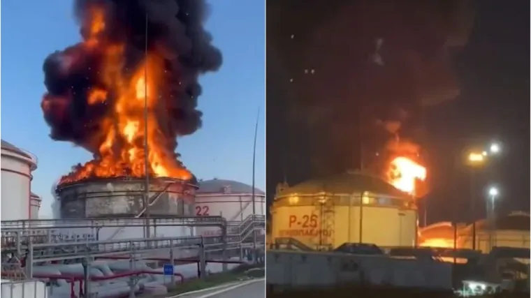 Ogromna eksplozija u Rusiji: Skladi&scaron;te nafte blizu ključnog Krimskog mosta u plamenu, optužuju Ukrajince za napad