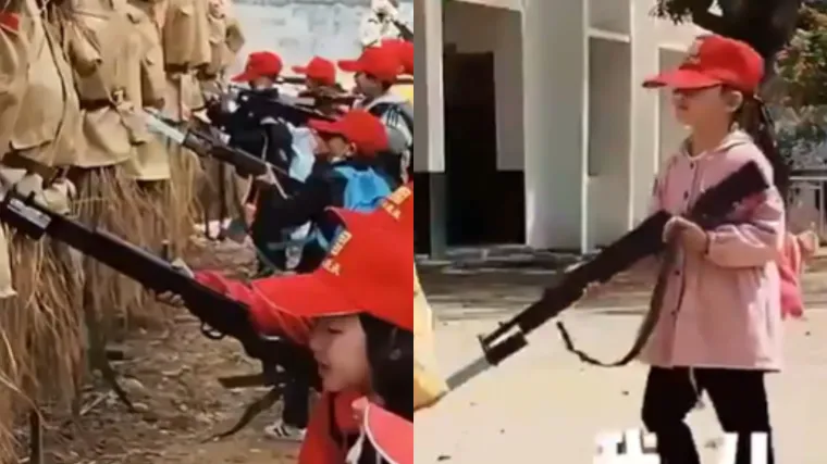 Snimke iz Kine izazivaju mučninu: Djecu uče brutalno bosti slamnate lutke, bacati bombe, pucati...