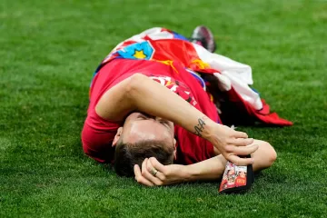 Rakitić je slavio s hrvatskom zastovom i šalom Hajduka