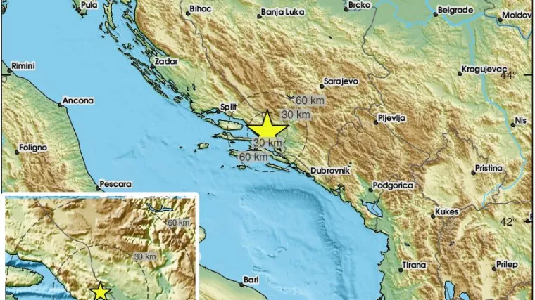 Dalmacija se ponovno zatresla! Potres kod Makarske upla&scaron;io građane: 'Kratak, ali jak!'