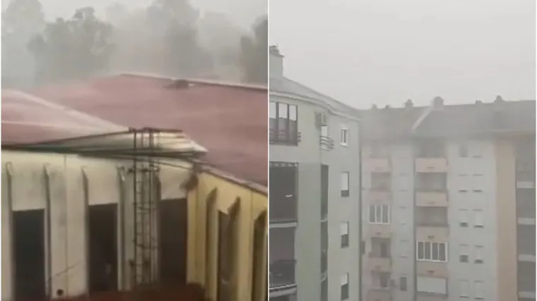 Drama u Banjoj Luci: Pogledajte kako je olujni vjetar dizao krovove dok su tuča i obilna ki&scaron;a navalili na grad