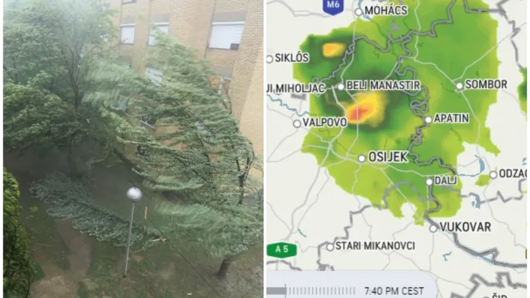 Izdano upozorenje za grmljavinsko nevrijeme na istoku Hrvatske: Prijete pljuskovi, ali i tuča