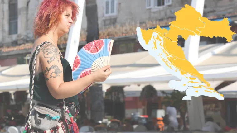 Ovako trenutno izgleda Hrvatska. Zbog toplinskog vala upaljen narančasti meteoalarm, prijeti i nevrijeme