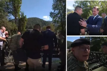 VIDEO Snimatelj MORH-a pao s mosta. Banožić se skamenio: 'Samo je odjednom propao'. Netko pitao 'je li  naš ili vaš'