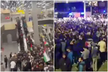 Muškarci čuli da stiže avion iz Izraela pa upali u zgradu, rušili ograde i čupali vrata; Izraelci pozvali Ruse: 'Zaštitite ih'