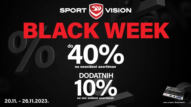 BLACK WEEK POPUSTI&ndash; uhvatite do čak -40% popusta u Sport Vision trgovinama!