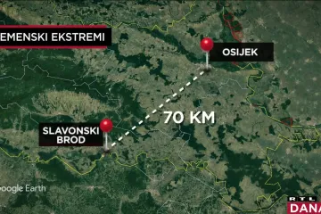 Brođani se danas grijali na 21, a Osječani smrzavali na 6 °C. RTL-ova meteorologinja objasnila kako je to moguće