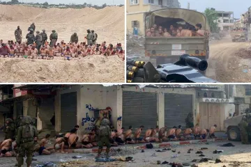 Ponižavajuće fotografije iz Gaze! Palestinci kleće ogoljeni pred izraelskom vojskom