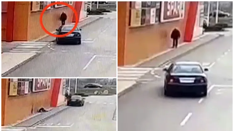 VIDEO Vozač udario čovjeka, nastavio voziti pa se sudario s drugim automobilom!