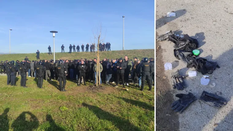 Na savskom nasipu policija spriječila mogući kaos. Desetine navijača kod sebe imale i &scaron;titnike za zube