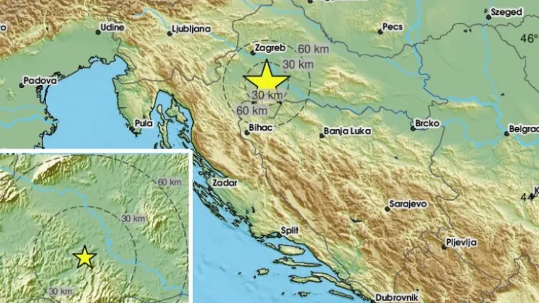 Slab potres zabilježen noćas u blizini Siska